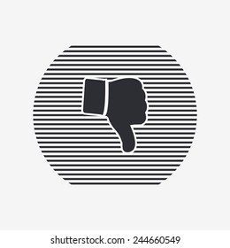 Hand with thumb down icon. Flat design style. Made vector illustration
