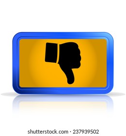 Hand with thumb down icon. Isolated on white background. Specular reflection. Made vector illustration