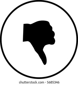 símbolo de descenso de la mano