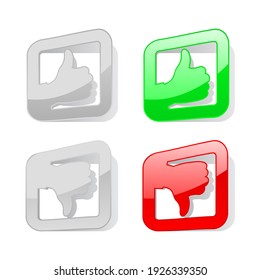 hand thumb up and down symbol sticker