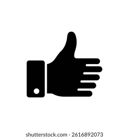 Hand with Thumb Extended Upward and Fingers Curled Inward Symbolizing Support or Approval