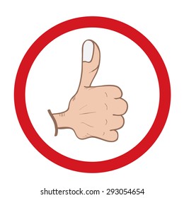 hand with thumb finger