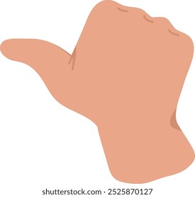 Hand With Thumb Finger Opened Vector Illustration