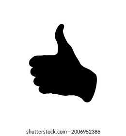 Hand Thumb Up flat icon. Illustration isolated on a white background