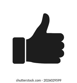 Hand Thumb Up flat icon. Illustration isolated on a white background. Vector gray sign symbol