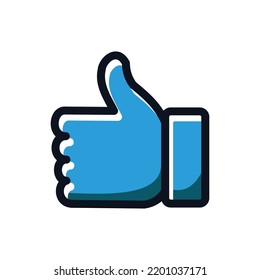 Hand thumb up gesture line icon. Testimonials, like and customer relationship management concept. Simple outline style. Vector illustration isolated on white background.