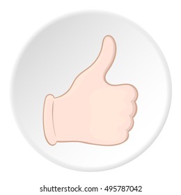 Hand with thumb up icon. Cartoon illustration of hand with thumb up vector icon for web