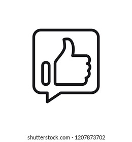 Hand Thumb Up icon flat. Illustration isolated on white background. Vector grey sign symbol