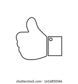 Hand Thumb Up icon flat. Illustration isolated on white background