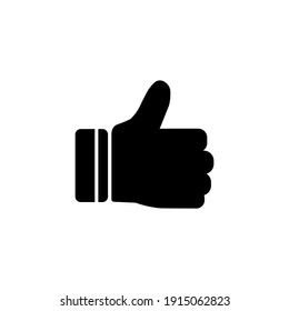 Hand Thumb Up icon flat. Illustration isolated on white background.