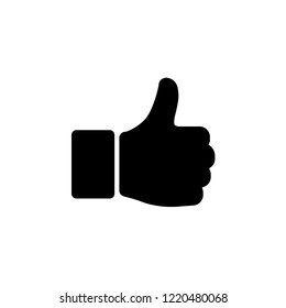 Hand Thumb Up Icon In Flat Style. Yes Symbol Isolated On White Background. Simple Abstract Success Icon In Black. Vector Illustration For Graphic Design, Logo, Web, UI, Mobile Upp