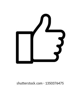 Hand thumb up icon. Flat style - stock vector.