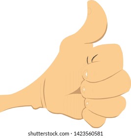 Hand Thumb Up icon flat. Vector Illustration