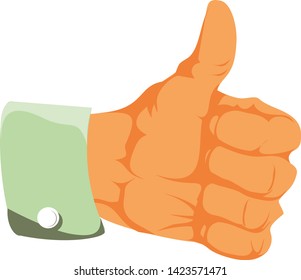 Hand Thumb Up icon flat. Vector Illustration