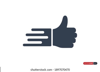 Hand Thumb Up Icon isolated on White Background. Like Symbol. Usable for Social Media Button. Flat Vector Icon Design Template Element.