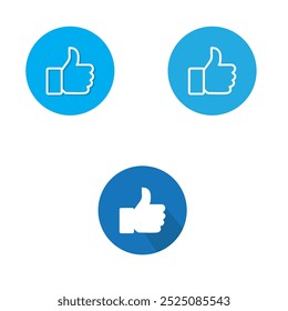 Icono de pulgar hacia arriba de la mano, como la Ilustración vectorial del icono