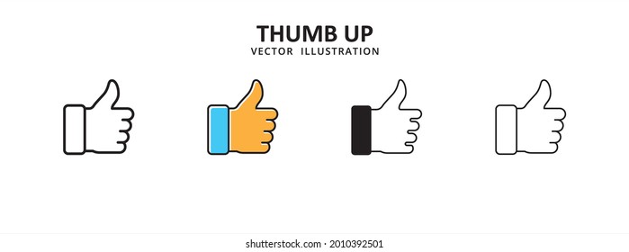 hand thumb up icon vector illustration simple flat design. symbol of agreed, like or appreciation