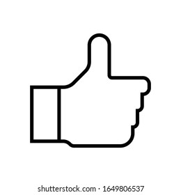 Hand and thumb icons both thin lines