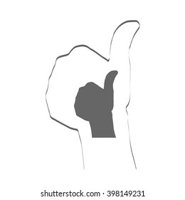 Hand thumb up isolate business concept 