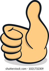 hand with thumb up like a "like" button