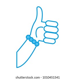 Hand thumb up like cartoon