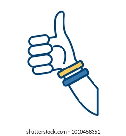 Hand thumb up like cartoon