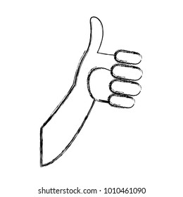 Hand thumb up like cartoon