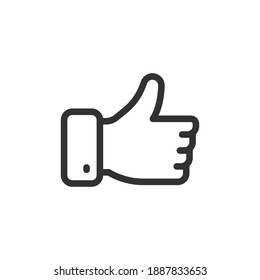 Hand thumb like line icon for web template and app. Vector illustration design on white background. EPS 10