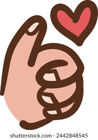 Hand mit Daumen hoch und Liebe wie Icon Illustration