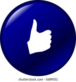 hand thumb up or positive button