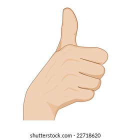 hand with thumb up showing okey sign , cheering