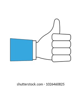 Hand with thumb up symbol