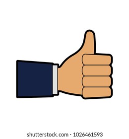 Hand with thumb up symbol