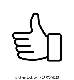 hand thumb symbol line icon, Vector Illustration