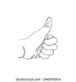 Mano con pulgar arriba, doodle dibujado a mano, como diseño de ilustración de icono