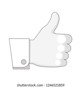 hand with thumb up. icon. isolated on white background.