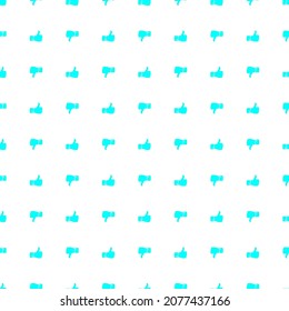 Mano y pulgar hacia arriba, como azul sobre fondo blanco, patrón sin costura, textura para papel de pared y tela, ilustración vectorial