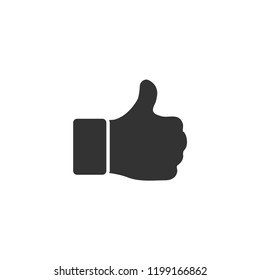 Hand Thumb Up, Like. Icon Flat