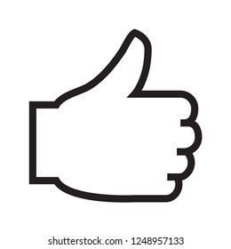 Hand with thumb up, like icon. Simple flat design. Isolate on white background.