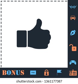 Hand Thumb Up, Like. Perfect icon with bonus simple icons