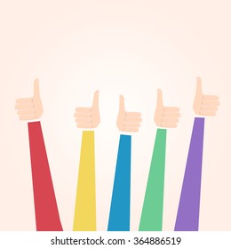 Hand with thumb up. Like. Positive feedback