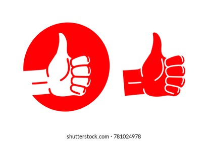 Hand thumb up, logo. Best quality symbol or icon. Vector illustration