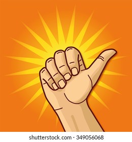 Hand with thumb up, optimism