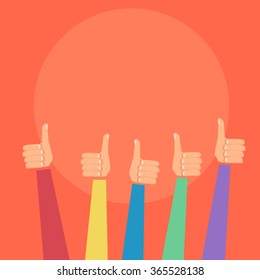 Mano con pulgar arriba. Comentarios positivos