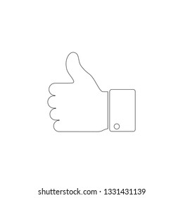 Hand Thumb Up. simple flat vector icon illustration. outline line symbol - editable stroke