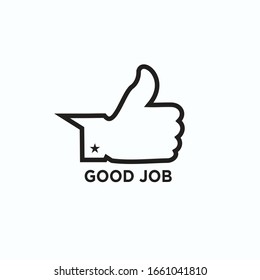 Hand thumb vector design icon flat design isolated on white background