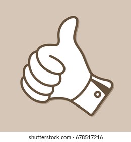 Hand with Thumb Up Vector Icon