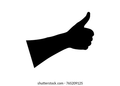 Hand - thumb up - vector illustration - black and white
