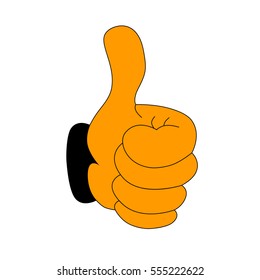 A hand with a thumb up in a vector.Thumbs up vector illustration.The logo is thumbs up.