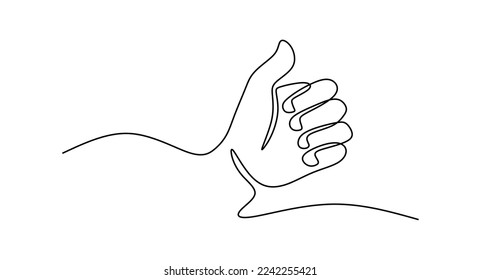 Imagen de línea continua editable en línea de la mano